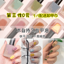 Wood nail polish free roast female student nail art fairy frosted Net red nail polish set full set