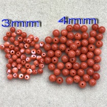 Qiaoyi jewelry Natural organic ruby red beads with beads loose beads DIY jewelry accessories 3-4mm