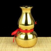 Buddha Temple Home Fengshui Zhaocai Town House Decoration Flower arrangement for holy water bottle 4 inch light pure copper gourd vase