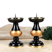 Buddha Taiwan pure copper two-color candle needle Candlestick for Taiwan Buddha Hall home worship ancestor ghee lamp candle holder lampstand
