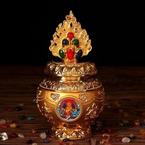 Buddha Tibetan Tantric Dragon King Jizo King God of Wealth Liansheng bottle Eight auspicious pure copper mother bottle send stickers
