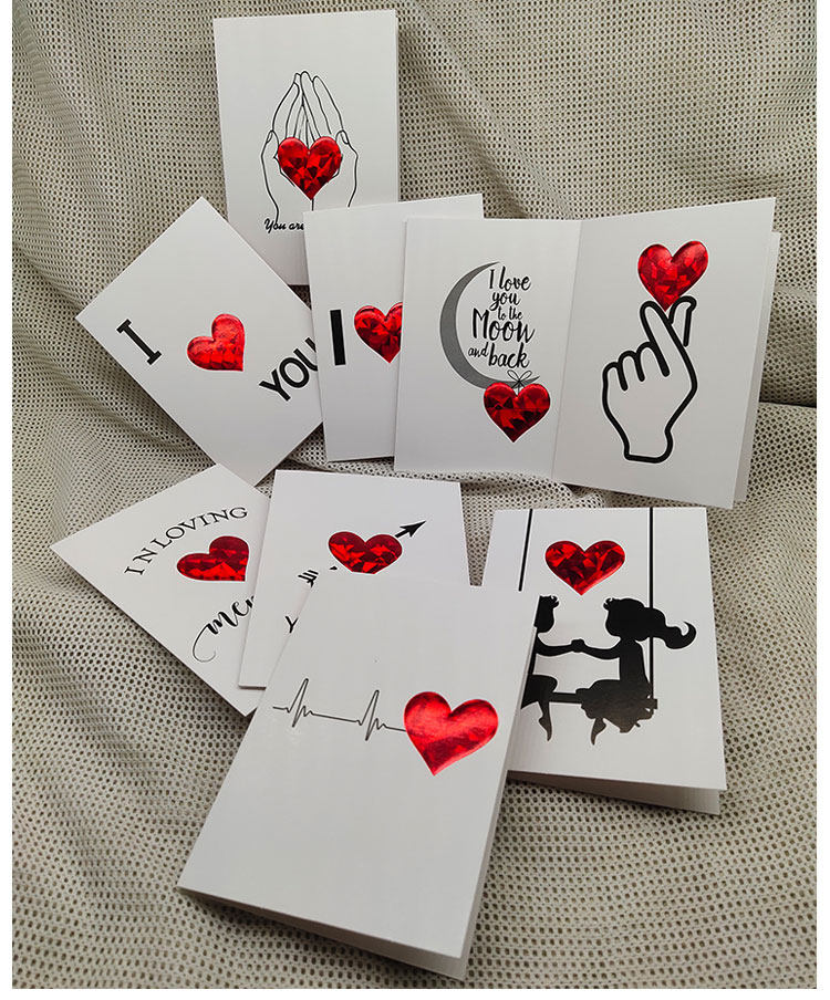 现货 新款七夕情人节土情话表白卡片 花店用品心形网红花束留言卡