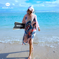 AquaPlay Pink girl dream diving quick-drying cape Absorbent bath towel Sunscreen Beach adult change bathrobe