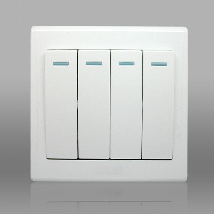 墙壁开关插座面板四联开关 四开双控开关 四位开关