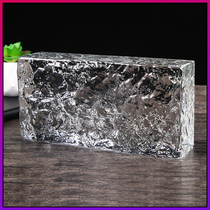 Ice crystal grain fine grinding brick glass tile transparent square glass partition wall Crystal brick bar light transmission curtain wall View wall tile