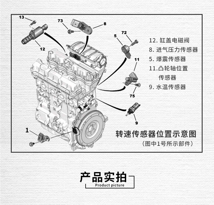 原装ec5发动机转速传感器301新爱丽舍308新世嘉408 2008 c3xr