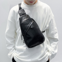 2023 fashion new mens bag simple leather chest bag trendy mens street couple diagonal bag mobile phone bag shoulder bag