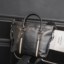 2022 new Korean version mens bag business casual mens bag mens single shoulder bag hand inclined satchel trend mens bag tide