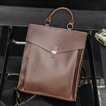 2022 new Korean version Double shoulder bag Leisure travel bag Backpack College Wind Retro Postman Bag Styled Computer Bag