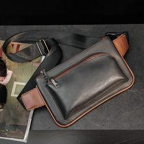 Mens Purse Chest Bag Inclined Cross Pack Casual Bag Small Slanted Satchel Phone Han Edition Single Shoulder Mens Bag Wave Mens Bag
