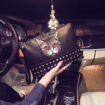 New fashion mens bag youth hand bag casual fashion rivet clutch street ipad bag Korean version wrist bag