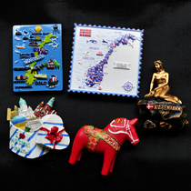 Ding Dang Hall Nordic Iceland Norway Sweden Finland Danish resin refrigerator stickers creative stickers pure hand-painted 58 yuan