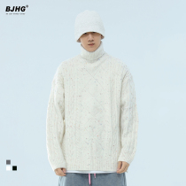 Spring colorful spotted twist lazy wind turtleneck sweater men and women National tide loose pullover soft waxy sweater coat