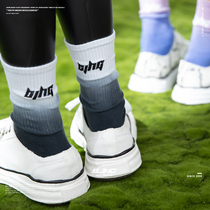 BJHG homemade national tide gradient socks male LOGO letter Embroidery printing Korean Joker couple thick stockings