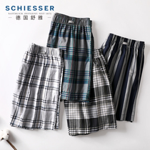 German Shuja Sleeping Pants Men Shorts Summer All-cotton Pure Cotton Plaid Beach Briefs Arro Pants Casual Home Pants