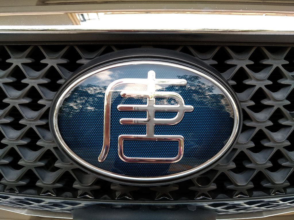 最新 原装 比亚迪byd 唐100 蓝底 汉字 立体 车标 标