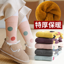 Girls socks thickened and velvet childrens cotton autumn and winter stockings baby socks warm cotton socks Terry socks