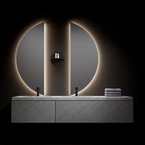 Designer Net Red Pole Minimalist SILENT DOUBLE BASIN ROCK BOARD INTEGRATED BATH CABINET COMBINED TOILET WASH TERRACE WASHBASIN