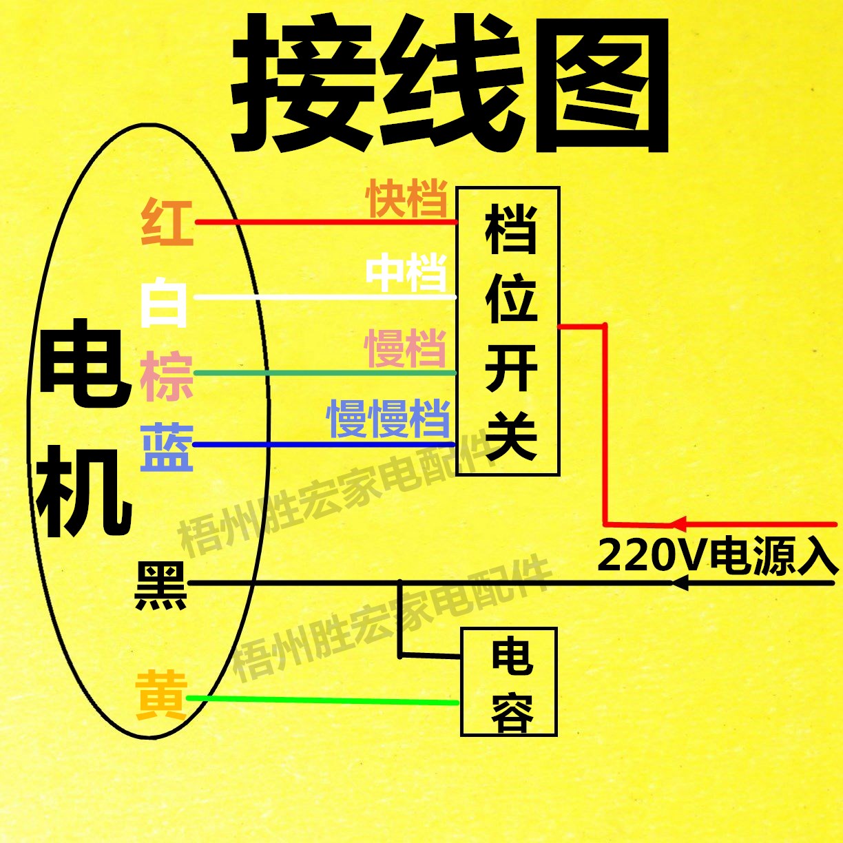 五线熄火电机接线图解图片