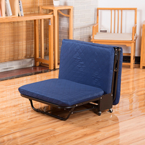 Black bat office lunch bed folding bed reinforced afternoon bed household single escort bed sponge wooden bed
