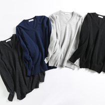 (Rabbit home) can wear N years of classic autumn and winter 100% pure cashmere sweater men V collar pullover