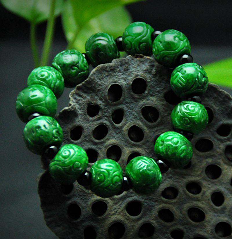 修明堂 缅甸天然干青种干青玉 长寿龟壳男女手串手链 媲美铁龙生