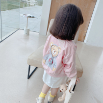 Baby Girl Foreign Jacket 2021 Girls Spring Dress New Korean Version Kids Zipper Cardigan Baseball Shirt Childrens Spring and Autumn