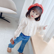 Girls shirt 2021 childrens clothing spring and autumn new Korean version of the childs foreign air tops baby girl princess cardigan undershirt