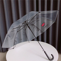 (Clearance does not return)Street shot artifact has always wanted a long-handled transparent umbrella