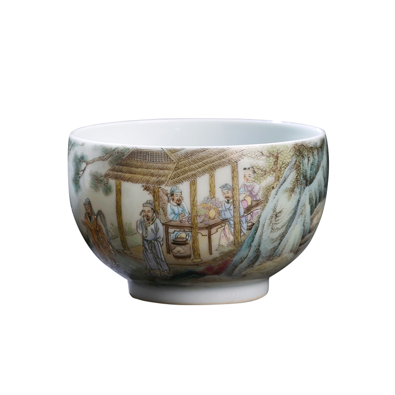 Jane don spill pastel figure master cup of jingdezhen ceramic hand - made single CPU kung fu tea tea cup sample tea cup individuals