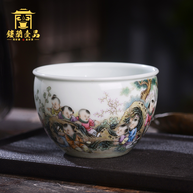 Jane don spill pastel lad master cup of jingdezhen ceramic hand - made all single CPU kung fu tea set personal tea cup