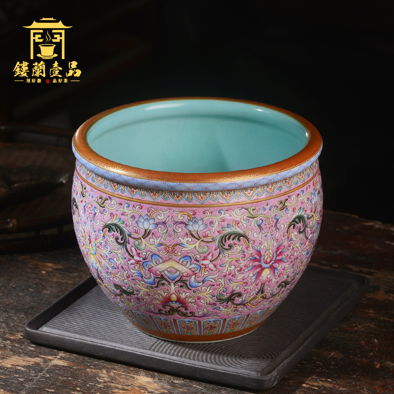 Jane hall inside spill turquoise spent washing powder to treasure phase of jingdezhen ceramics all hand tea accessories decorative furnishing articles