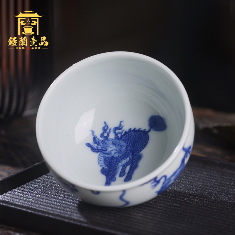 Home benevolence hand - made porcelain of jingdezhen ceramics five LingTu master of kung fu tea tea cup single cup of tea