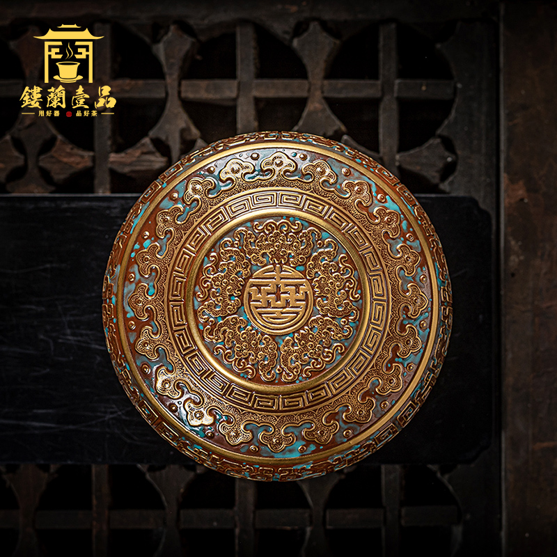 Jingdezhen ceramic checking bronze glaze therefore Long Wufu hold life cover box caddy fixings large seal the receive storage tank