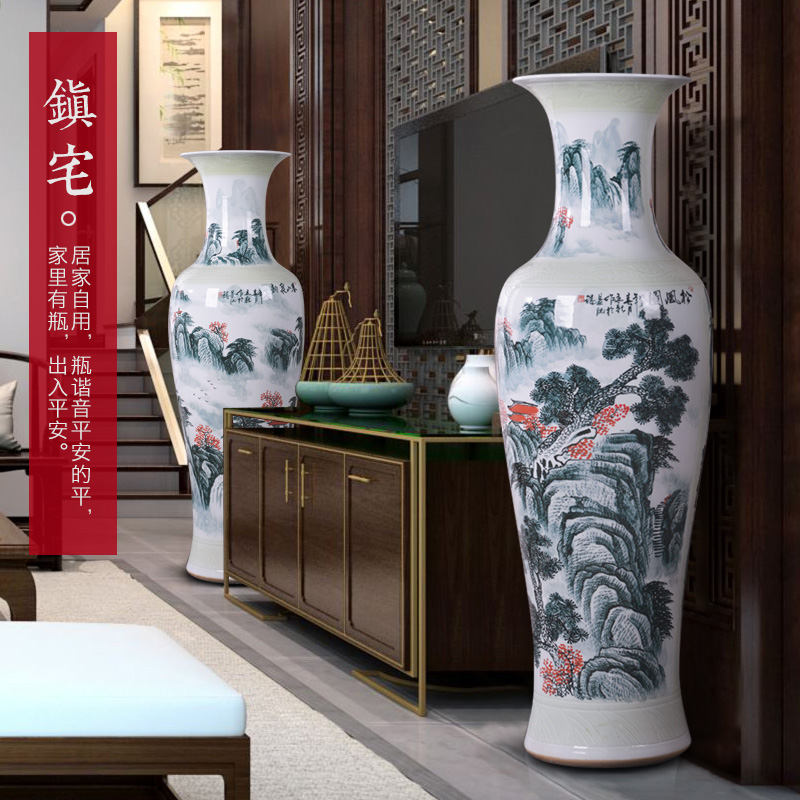 Jingdezhen ceramics of large vases, new Chinese style villa hotel hall, opening the custom office decoration