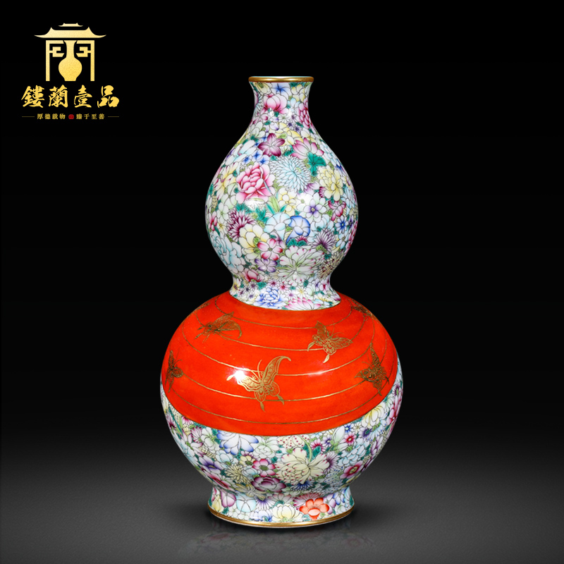 Jingdezhen ceramics antique flower gourd baggage vases, sitting room of the new Chinese style household decorations collection furnishing articles