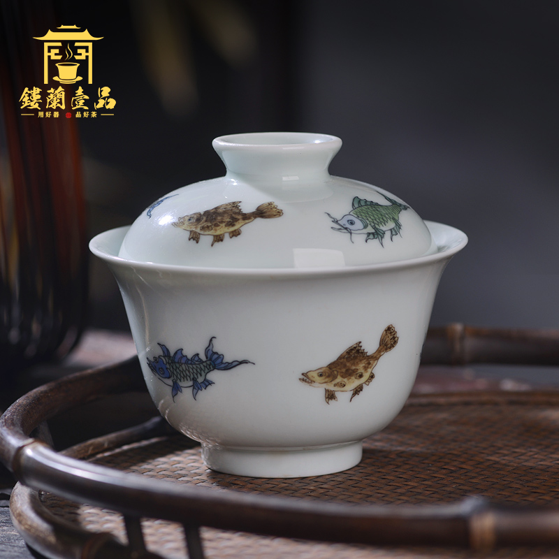 All hand - made jingdezhen ceramics glaze colorful your practice for years under the tureen kung fu tea bowls three only two suits for of household