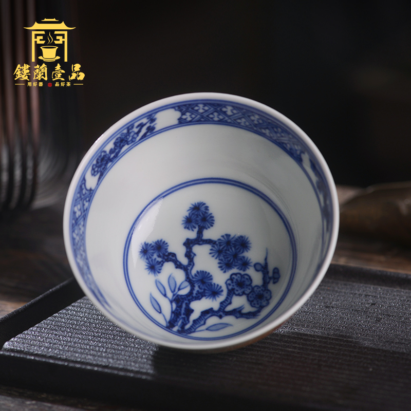 Jingdezhen ceramic all hand - made alum red paint longfeng auspicious master cup from the single CPU large tea cup