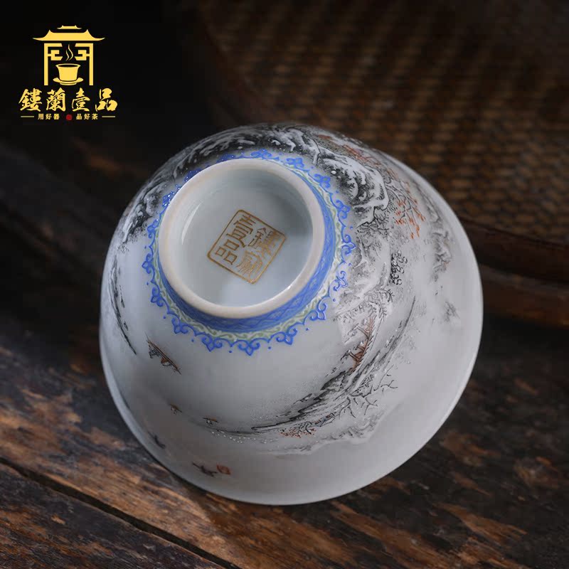 Jingdezhen ceramic all hand color ink paint snow harvest master cup tea cup personal single cup tea cups