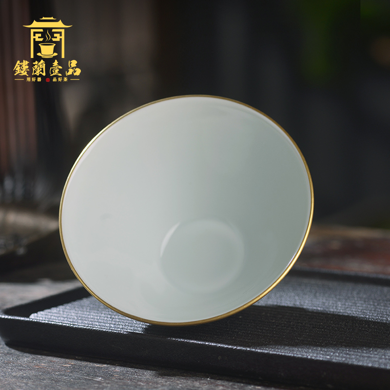 Jingdezhen ceramic all hand - made pastel longnu floral master cup kunfu tea, tea cup single cup sample tea cup