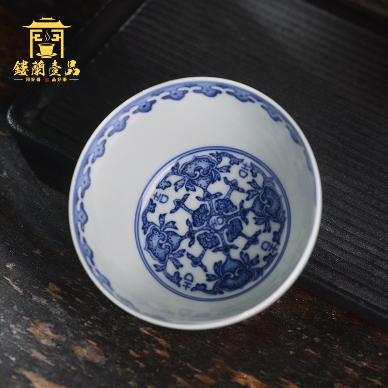 All hand - made pastel live ShouHai master of jingdezhen ceramics kung fu tea set personal tea cup to use single CPU