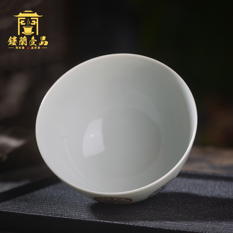 Jingdezhen ceramic all hand - made pastel ball take master cup kunfu tea, tea cup sample tea cup individual single CPU