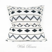 Cotton and linen cotton hemp 45*45 cushion pillow case 30*50 modern minimalist geometric stripes without core European Jacquard