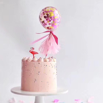 Cake decoration transparent balloon multicolored paper small round piece balloon decoration dessert cake decoration balloon