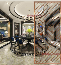 Modern minimalist engraving transparent double-sided frosted art glass Xuanguan toilet dry area partition screen grid 2