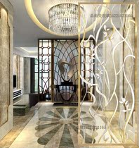 Art Glass Genguan Background Wall Living Room Screen Dry Wet Zone Partition Wall Eurostyle Carved light transmission Modern Water Lotus