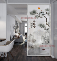 Art Glass Partition Screen Xuanguan Bilayer Clip Adhesive Clip Silk Silk New Chinese Fu Full Hall