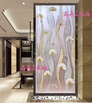 Art Glass Aisle Background Genguan Partition Screen Modern Minima Bifacial Light Transmission Craft Engraving European-style Style
