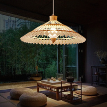 Bamboo chandelier Japanese umbrella Zen Tea Room Club light Tatami Creative Chinese Bamboo restaurant Umbrella Chandelier