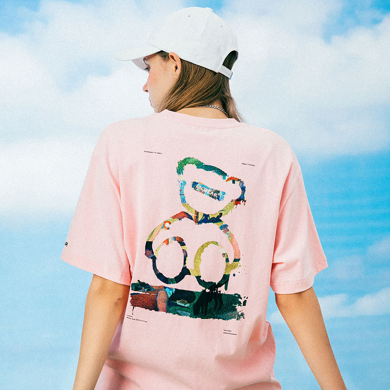 lilbear小熊t恤男潮明星同款情侣装油画印花短袖潮牌半袖宽松上衣 *2